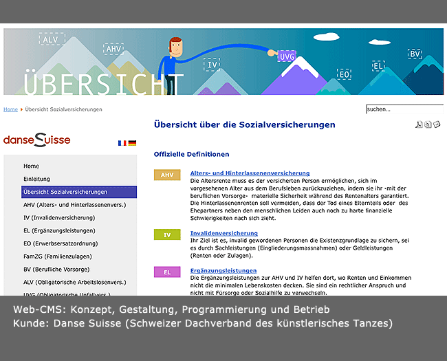 CMS Sozialversicherungen für Danse Suisse: Eine Seite